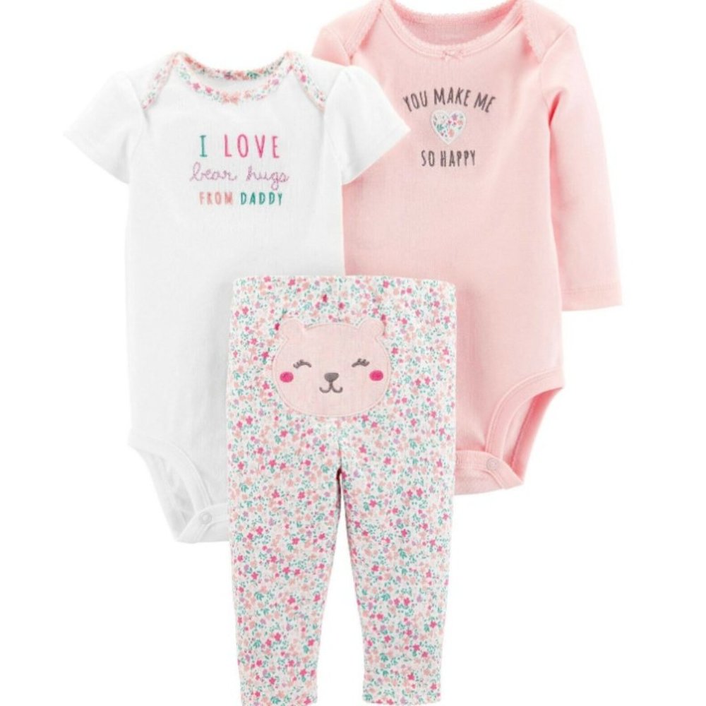 Carter's Baby Girl 3 Piece Set Size 3, 6, 9, 12, 18, 24 Months